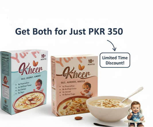 Baby Kheer Combo Pack (2 x 100g) | Natural Date Almond Suji & Rice Kheer Mixes | No Refined Sugar